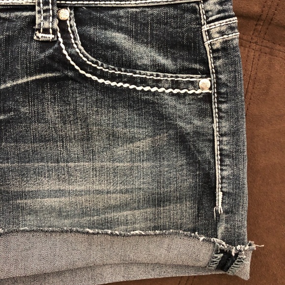 ZCO JEANS Dark Blue Booty Shorts Juniors Size 7 - Picture 5 of 6